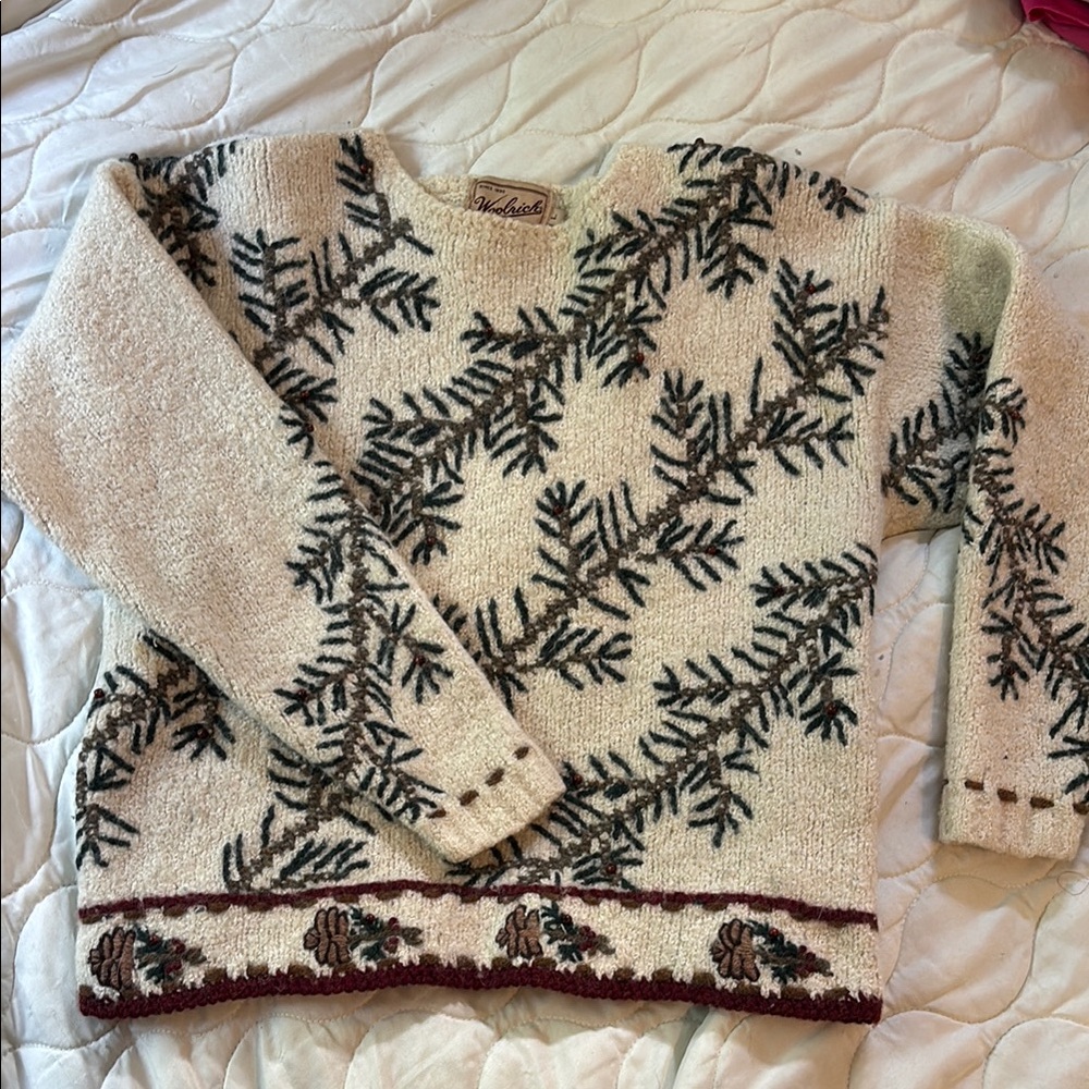 Woolrich 100% WOOL evergreen sweater (fits like size small)